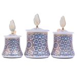 3PCS SET COFFEE MAKER/HAND WHITE BLUE
