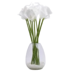 PLASTIC PLANT DECORATION WHITE