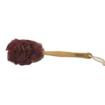 BATH POOF WITH WOODEN HANDLE