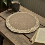 BEIGE WOVEN ROUND PLACEMAT