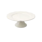 CLASSIC EMBOSSED WHITE CAKE PLATE