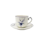 VILLEROY AND BOCH BLUE  FLORAL SPRIGS TEA CUP AND SAUCER