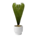 MINI PALM WHITE PLASTIC PLANT