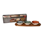 DANNY HOME 4PCS ACACIA WOOD BOARD WITH BOWLS