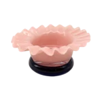 SHORT PINK WAVY GLASS VASE