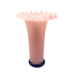 TALL PINK WAVY GLASS VASE