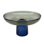 MIDNIGHT SMOKE GLASS STAND BOWL