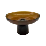 DARK ORANGE GLASS STAND BOWL