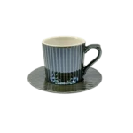 SET OF 6 GLOSSY COFFEE CUP AND SAUCER SET