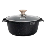 MGC ALUMINUM MARRBLE COATING SOUP POT BLACK