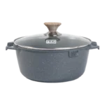 MGC ALUMINUM MARRBLE COATING SOUP POT GRAY