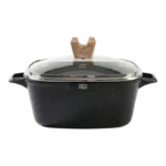 MGC ALUMINUM MARRBLE COATING SQUARE POT BLACK