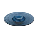BLUE DECORATED GLASS PLATE