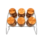 6 GLASS PANTRY JAR  RACK SET