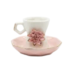 PINK LOTUS SET OF 12 COFFEE CUP AND SAUCER