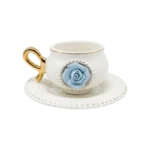 BLUE FLOWER THEME  SET OF 12 COFFEE CUP AND SAUCER