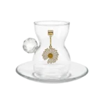 WHITE DAISY SET OF 12 TEA CUP AND SAUCER