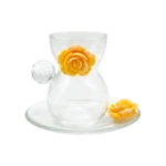 YELLOW SET OF 12 TEA CUP AND SAUCER
