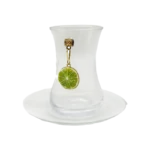 GREEN LEMON SET OF 12 TEA CUP AND SAUCER