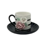 SCULPTED FLOWER SET OF 12 COFFEE CUP AND SAUCER