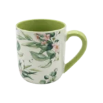 GREEN FLOWERS CERAMIC MUGS