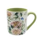 GREEN FLOWERS CERAMIC MUGS