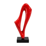 RED MUSIC NOTE DECORATIVE GLASS