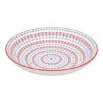DANNY HOME BLUE & CORAL PATTERN CERAMIC 8 " DEEP PLATE