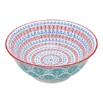 DANNY HOME BLUE & CORAL PATTERN CERAMIC BOWL