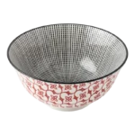 DANNY HOME BLACK AND RED  CONCENTRIC SALAD BOWL