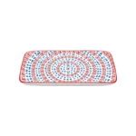 DANNY HOME BLUE & CORAL PATTERN CERAMIC  RECTANGULAR PLATE