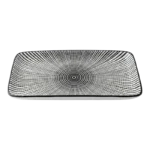 DANNY HOME BLACK AND RED  CONCENTRIC 8" RECTANGULAR PLATE