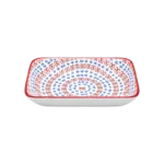 DANNY HOME  BLUE & CORAL PATTERN CERAMIC PLATE 3.75" DISH