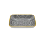 DANNY HOME GREY & GOLD RIM CERAMIC  3.75" DISH