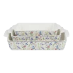 GREEN LEAVES  SET FOR 3  BAKEWARE