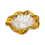 ELEGANT AMBER GLASS FLOWER BOWL
