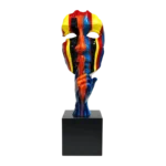 COLORFUL MASK AND HAND SCULPTURE