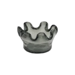 SMOKY GLASS BOWL WITH RUFFLED RIM