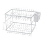 KITCHEN  WHITE STAINLESS STEEL  DISH RACK