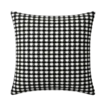 BLACK & WHITE GRID KNIT CUSHION