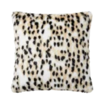 FAUX FUR LEOPARD SPOT SQUARE CUSHION