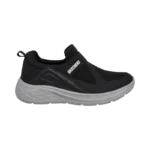 BLACK AND GREY SKECHERS SLIP-ON ATHLETIC