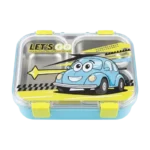 BLUE COLOR 3 SLOTS SCHOOL LUNCH BOX