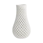 WHITE LATTICE TEXTURED VASE