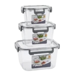 SQUARED SET OF 3 FOOD STORAGE