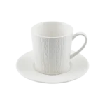 EMBOSSED  CERAMIC COFFE CUP AND SAUCER SET OF 12