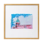 IMPRESSIONISTIC ARCHITECTURAL LANDSCAPE OIL PASTEL PRINT