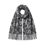 GREY LEOPARD PRINT WINTER SCARF
