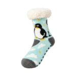 KNIT SLIPPER HEATED PENGUIN SOCKS