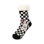 KNIT SLIPPER HEATED CHECKED BUNNY